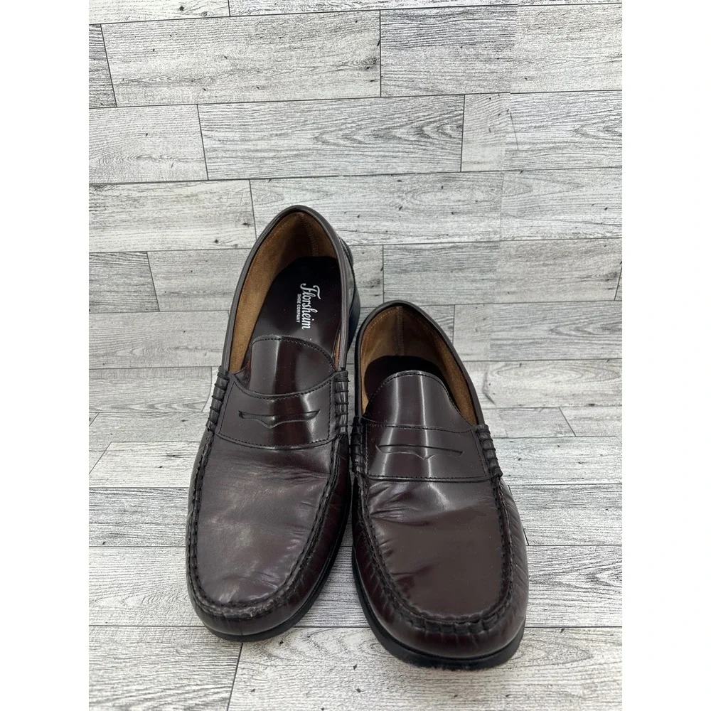 Florsheim Men 17058 Burgundy Leather Penny Loafers‎ Sz 9.5D Slip On Shoes